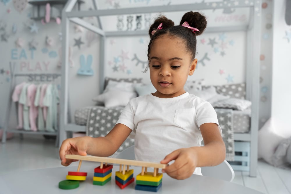 Young Girl Engaged in Creative Play